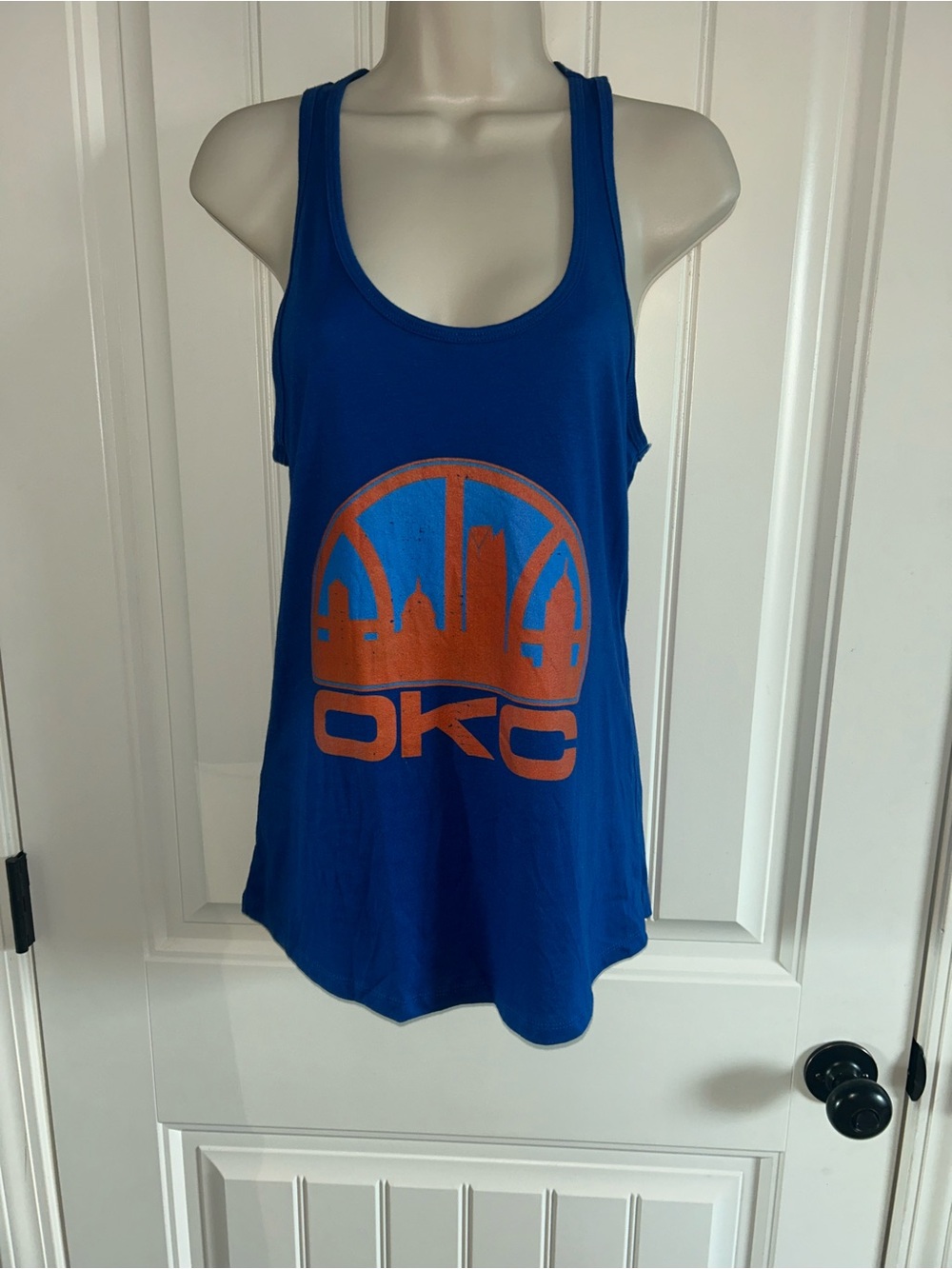 NEW Ideal T OKC Blue Graphic Racerback Tank Top Sz M THUNDER